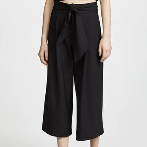 Club Monaco Cropped Black Tie-Waist Trousers